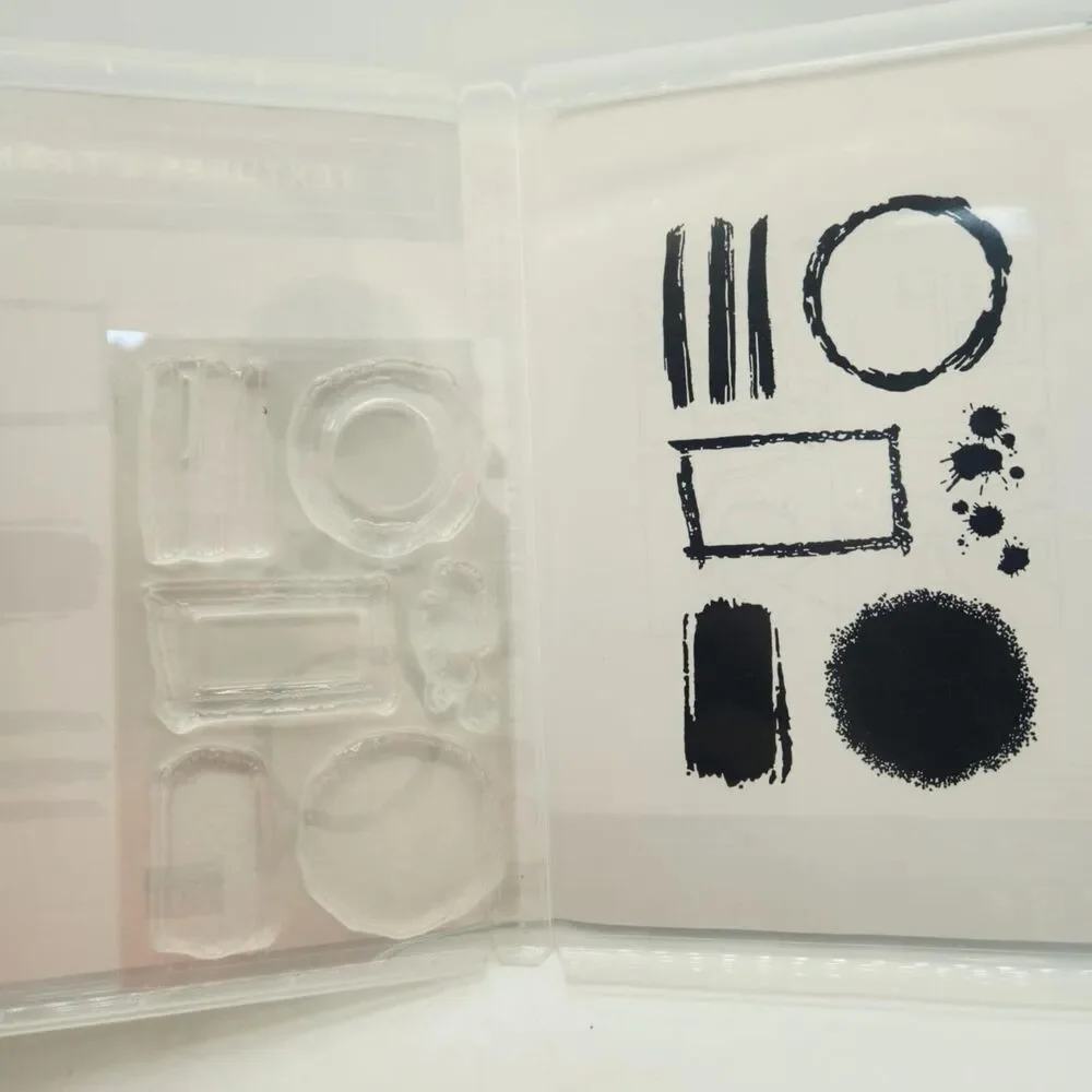 Stampin Up Textures & Frames Cling Stamp Set Unmounted Shapes Backgrounds Cards